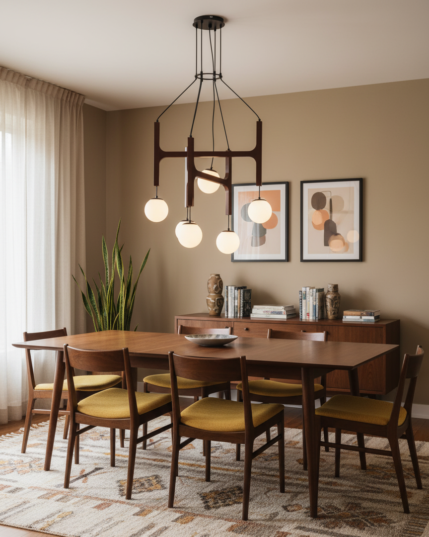 Astra Wood & Glass Globe Chandelier