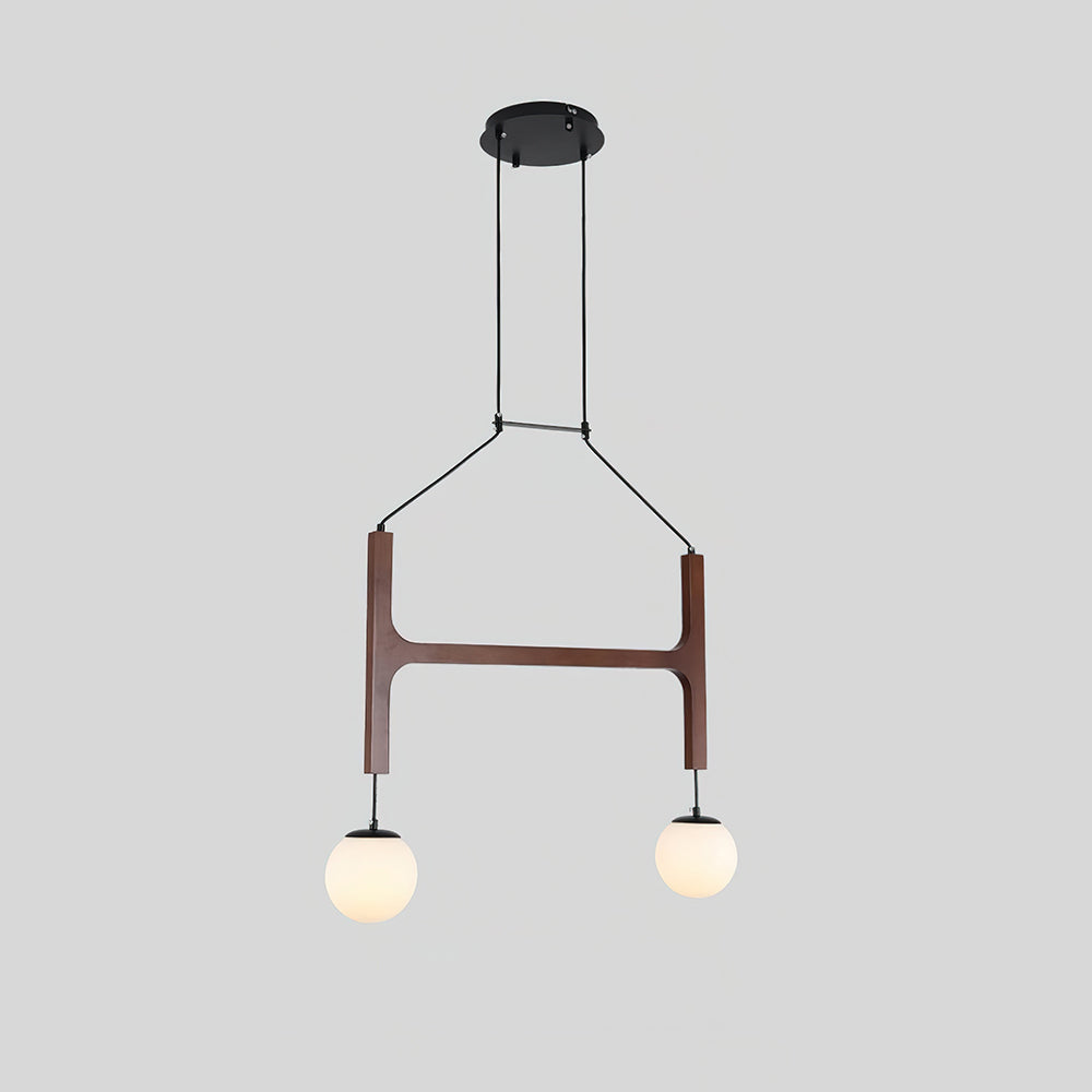 Astra Wood & Glass Globe Chandelier