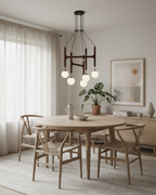 Astra Wood & Glass Globe Chandelier