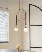 Astra Wood & Glass Globe Chandelier