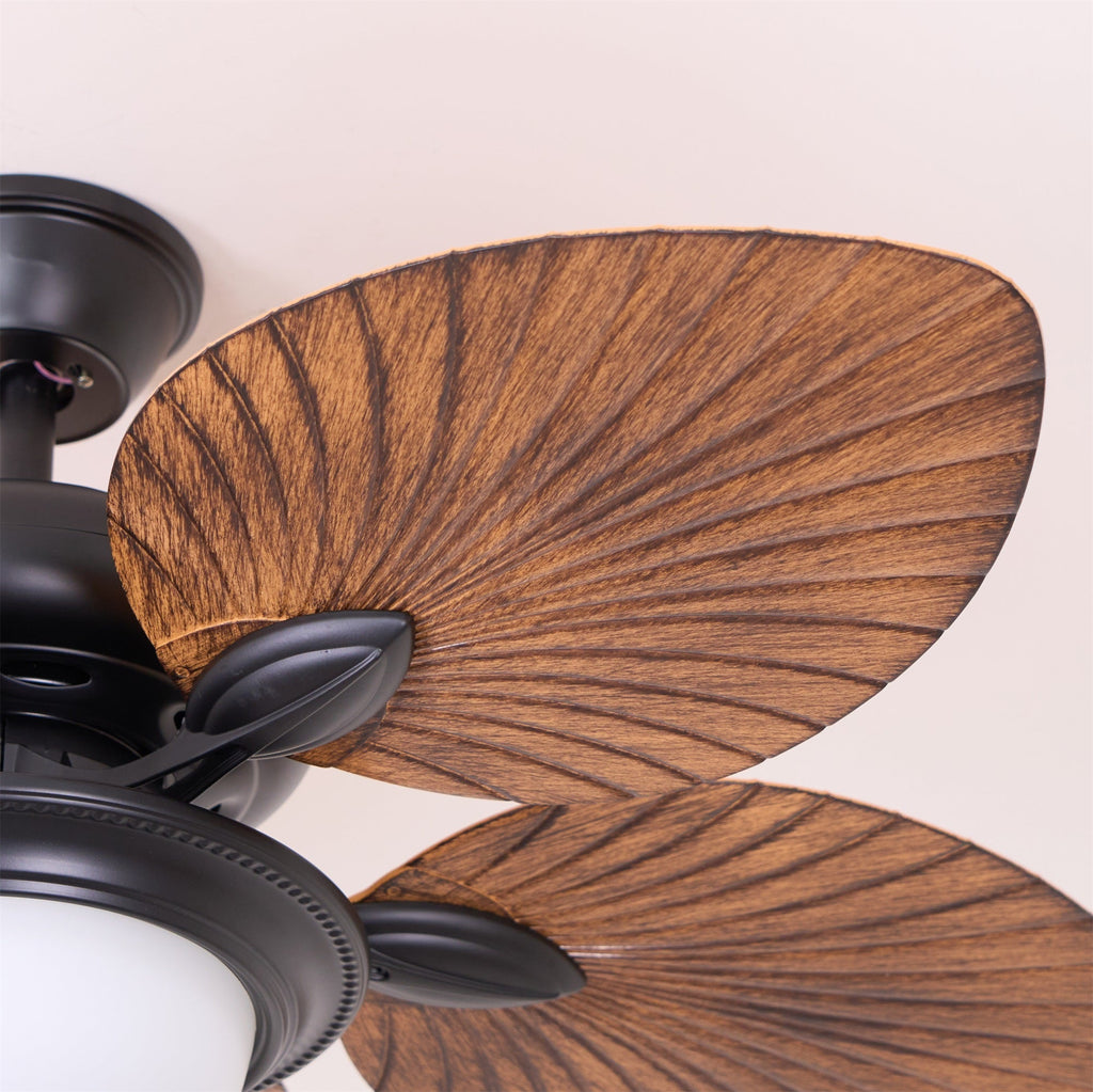 Sculptural Banana Leaf Ceiling Fan Light Fixture