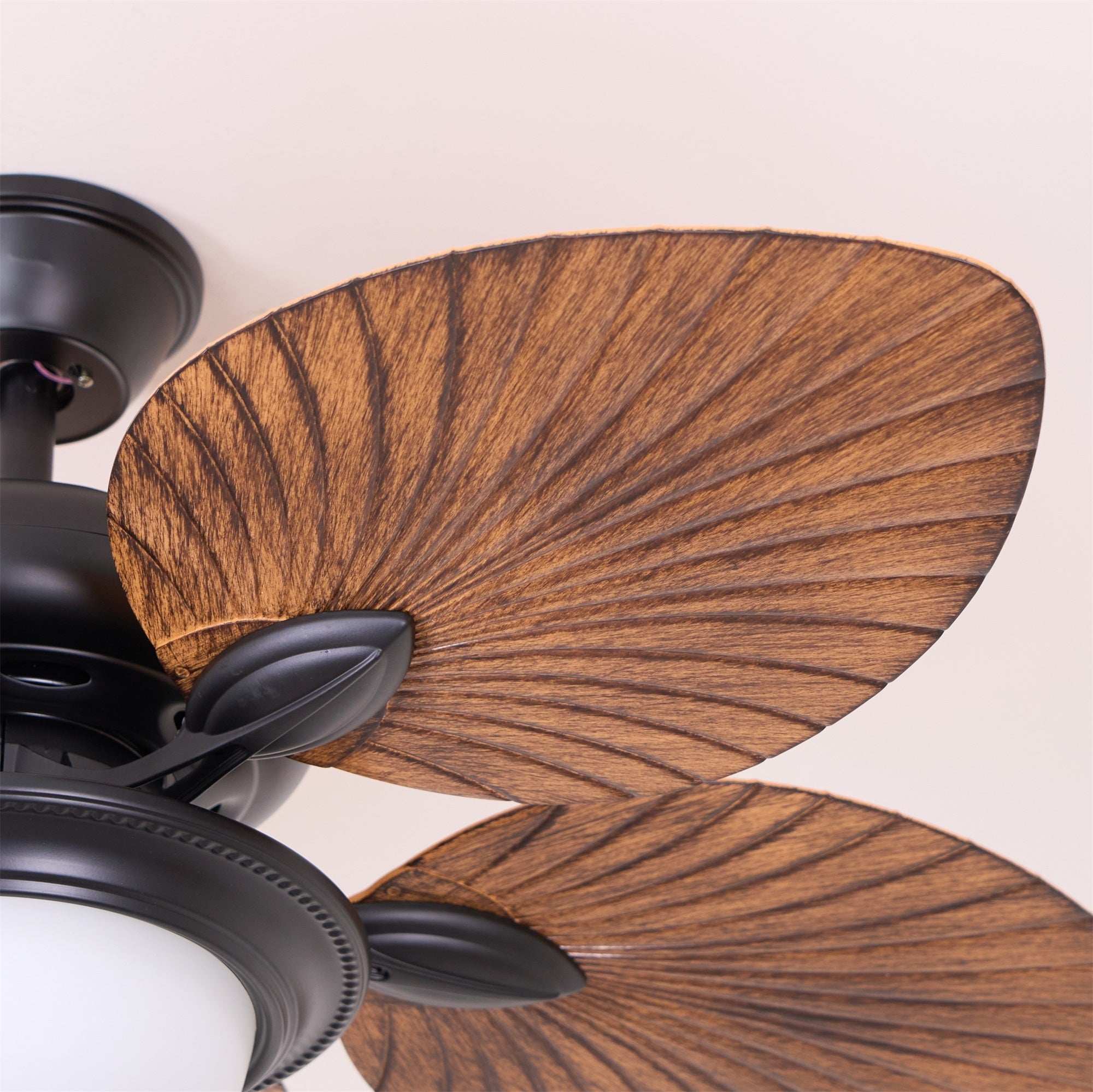 Sculptural Banana Leaf Ceiling Fan Light Fixture