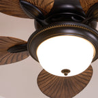 Sculptural Banana Leaf Ceiling Fan Light Fixture