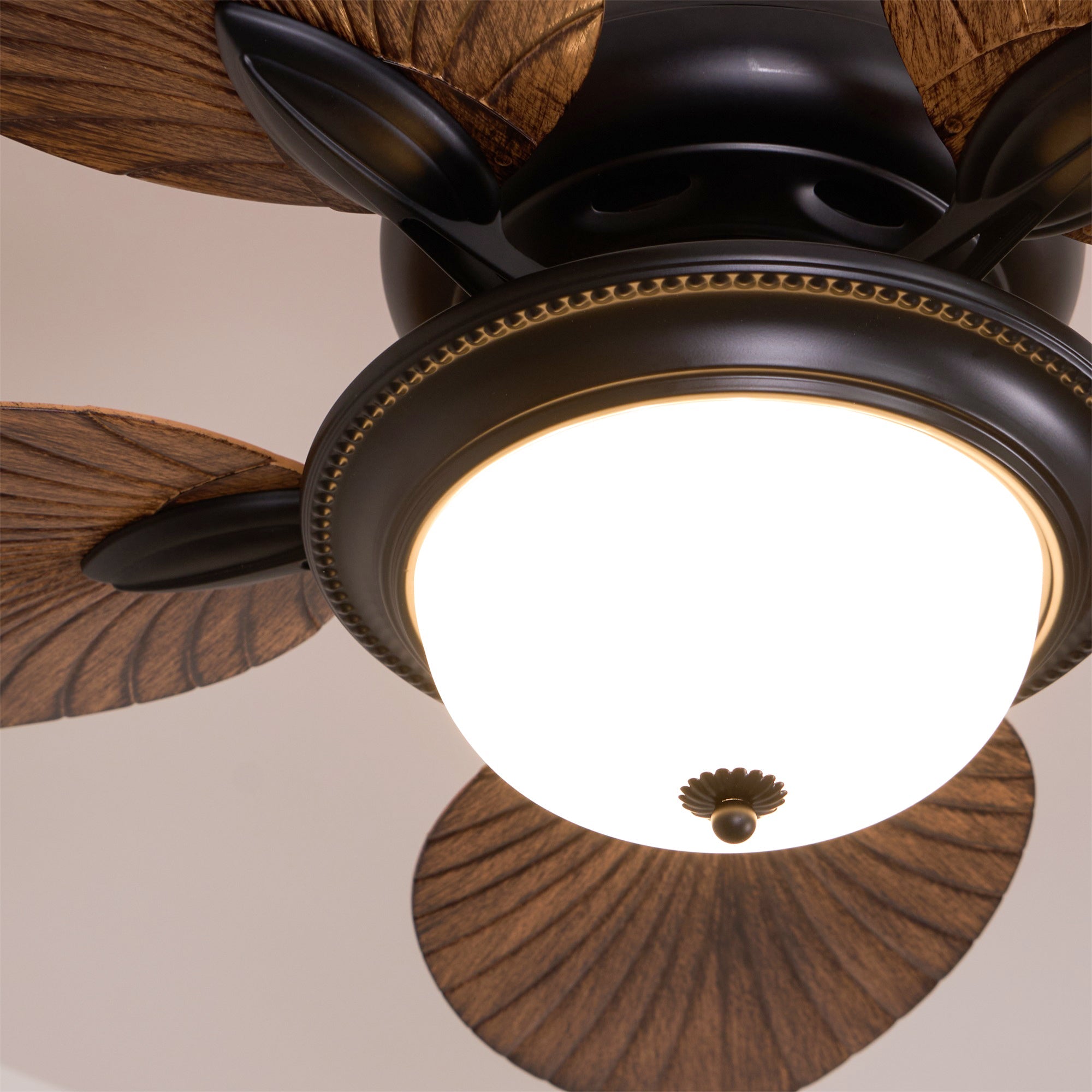 Sculptural Banana Leaf Ceiling Fan Light Fixture
