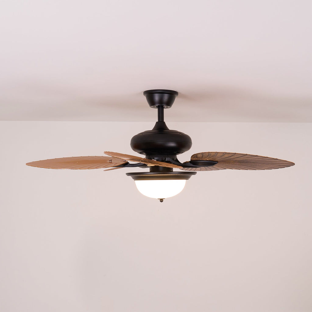 Sculptural Banana Leaf Ceiling Fan Light Fixture