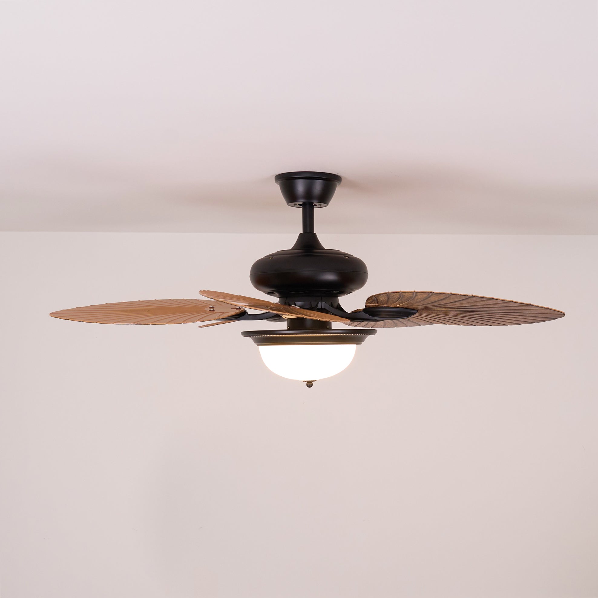 Sculptural Banana Leaf Ceiling Fan Light Fixture