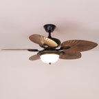 Sculptural Banana Leaf Ceiling Fan Light Fixture