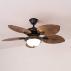 Sculptural Banana Leaf Ceiling Fan Light Fixture