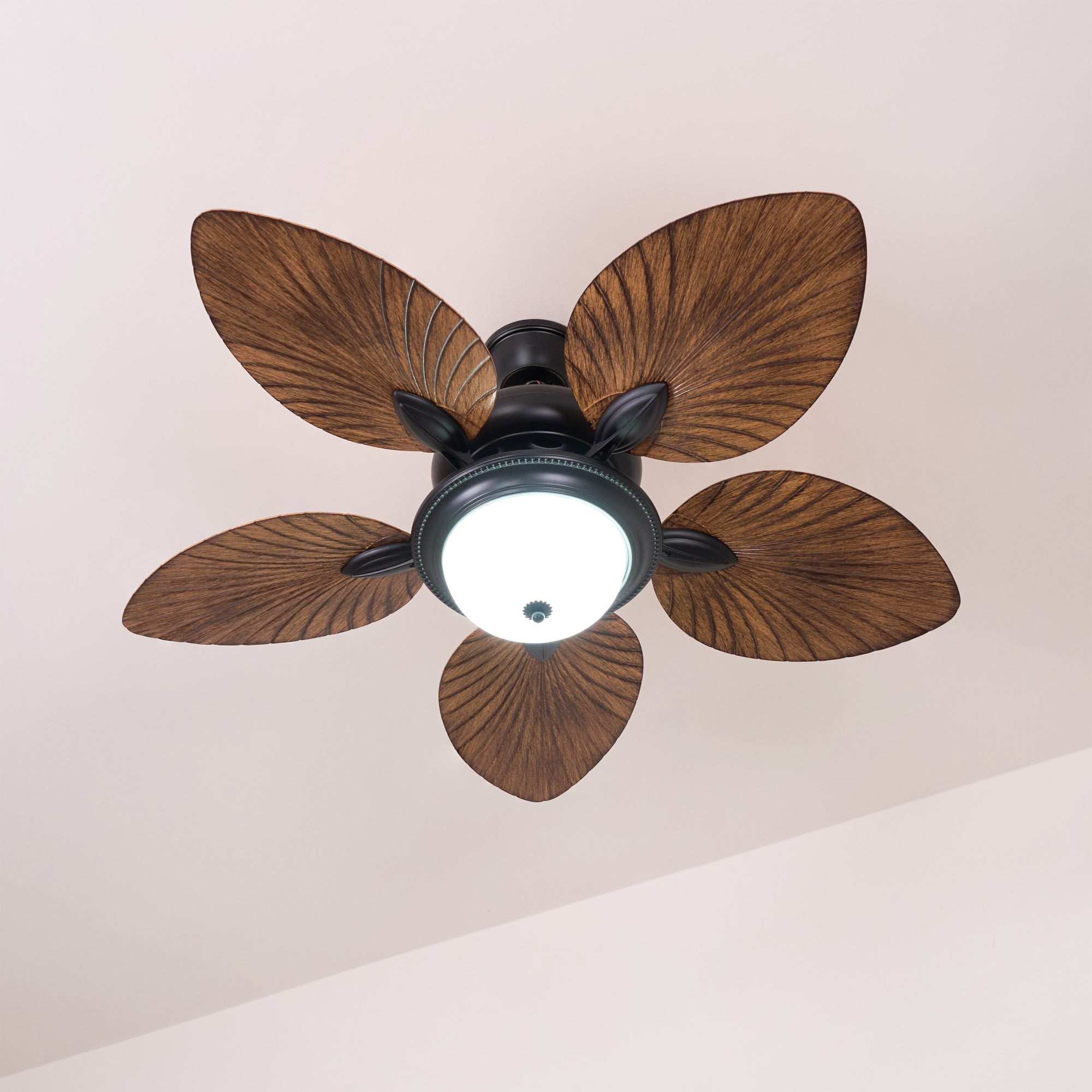 Sculptural Banana Leaf Ceiling Fan Light Fixture