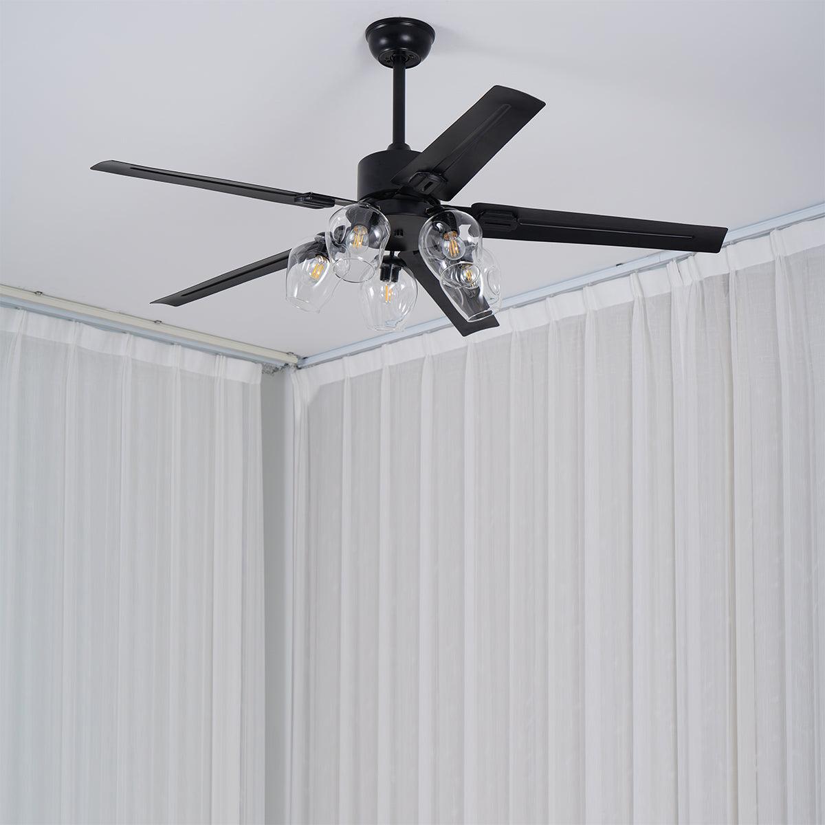 Vintage Black Industrial Ceiling Fan Light