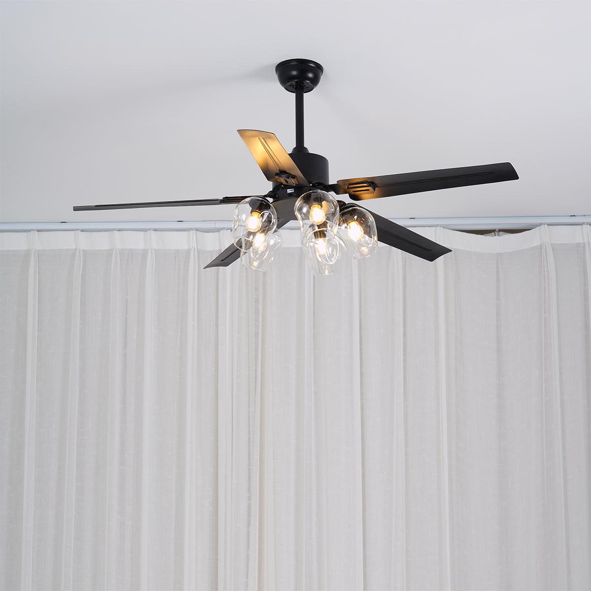 Vintage Black Industrial Ceiling Fan Light