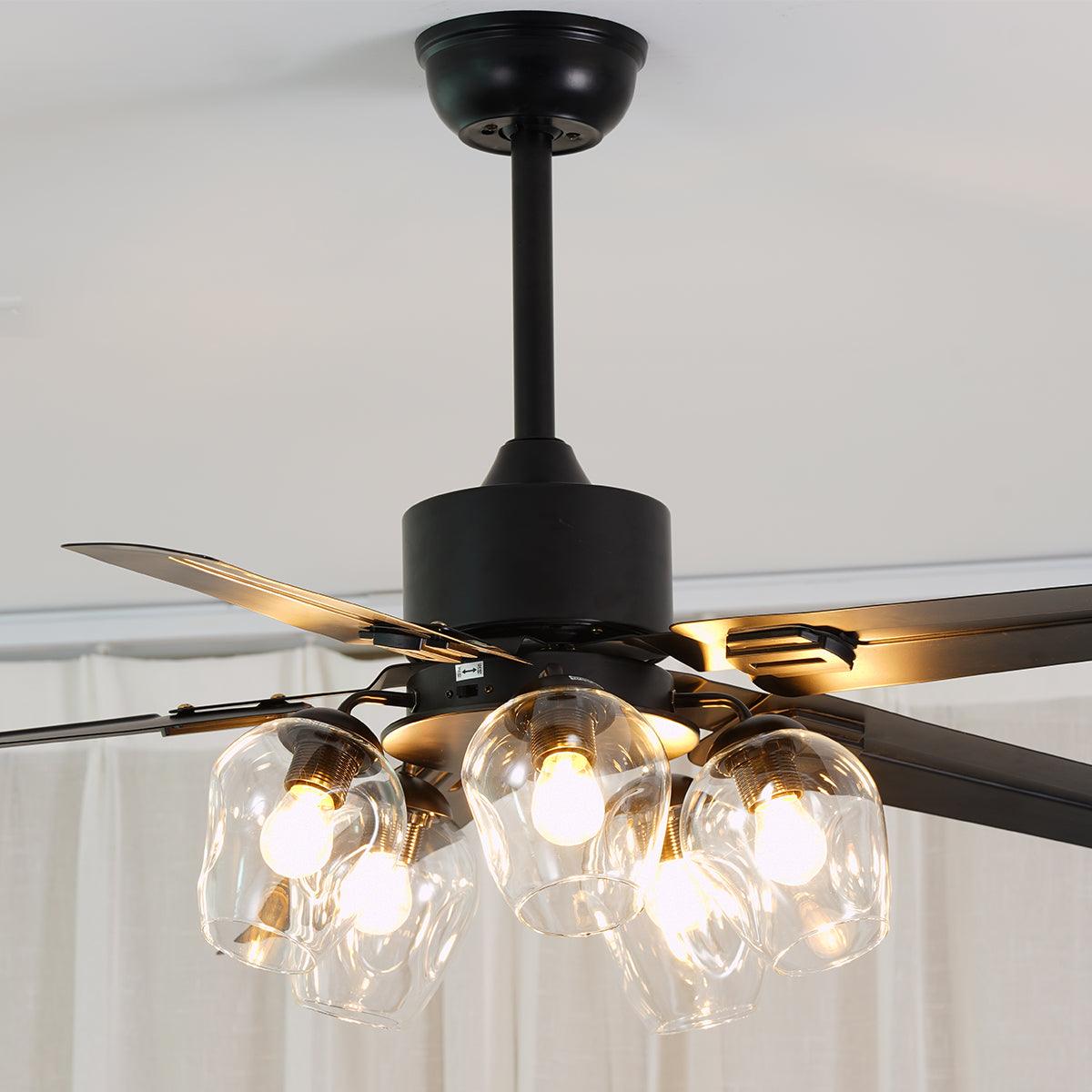 Vintage Black Industrial Ceiling Fan Light