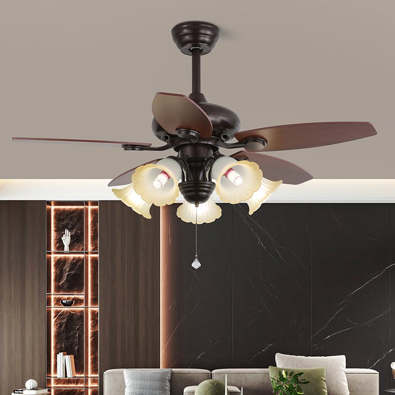 Blossom Breeze Vintage Floral Ceiling Fan Light