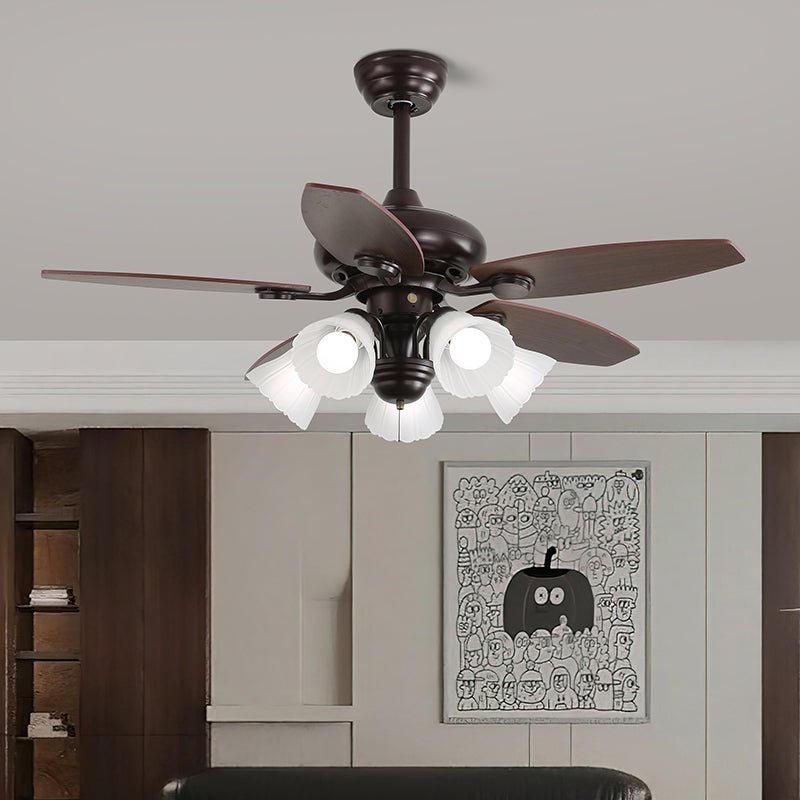 Blossom Breeze Vintage Floral Ceiling Fan Light