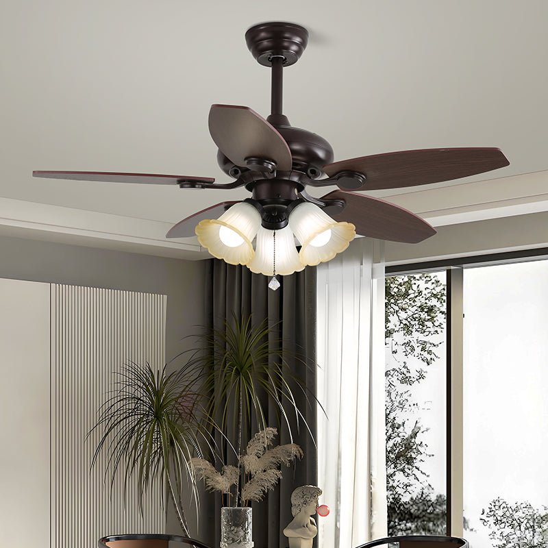 Blossom Breeze Vintage Floral Ceiling Fan Light