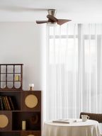 Designer Gold Frame Wood Ceiling Fan Light