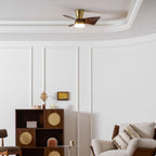 Designer Gold Frame Wood Ceiling Fan Light
