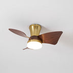 Designer Gold Frame Wood Ceiling Fan Light
