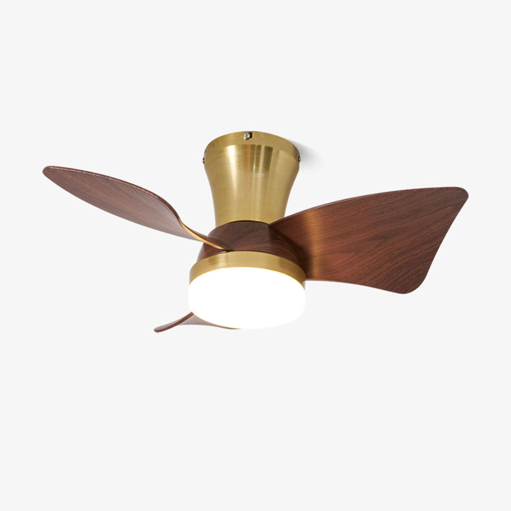 Designer Gold Frame Wood Ceiling Fan Light