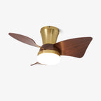 Designer Gold Frame Wood Ceiling Fan Light