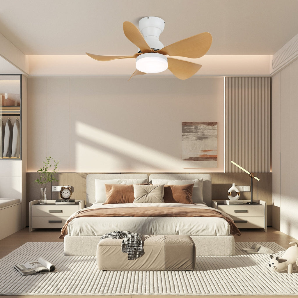 Arilia Modern Walnut Blade Flush Fan Light