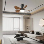 Arilia Modern Walnut Blade Flush Fan Light