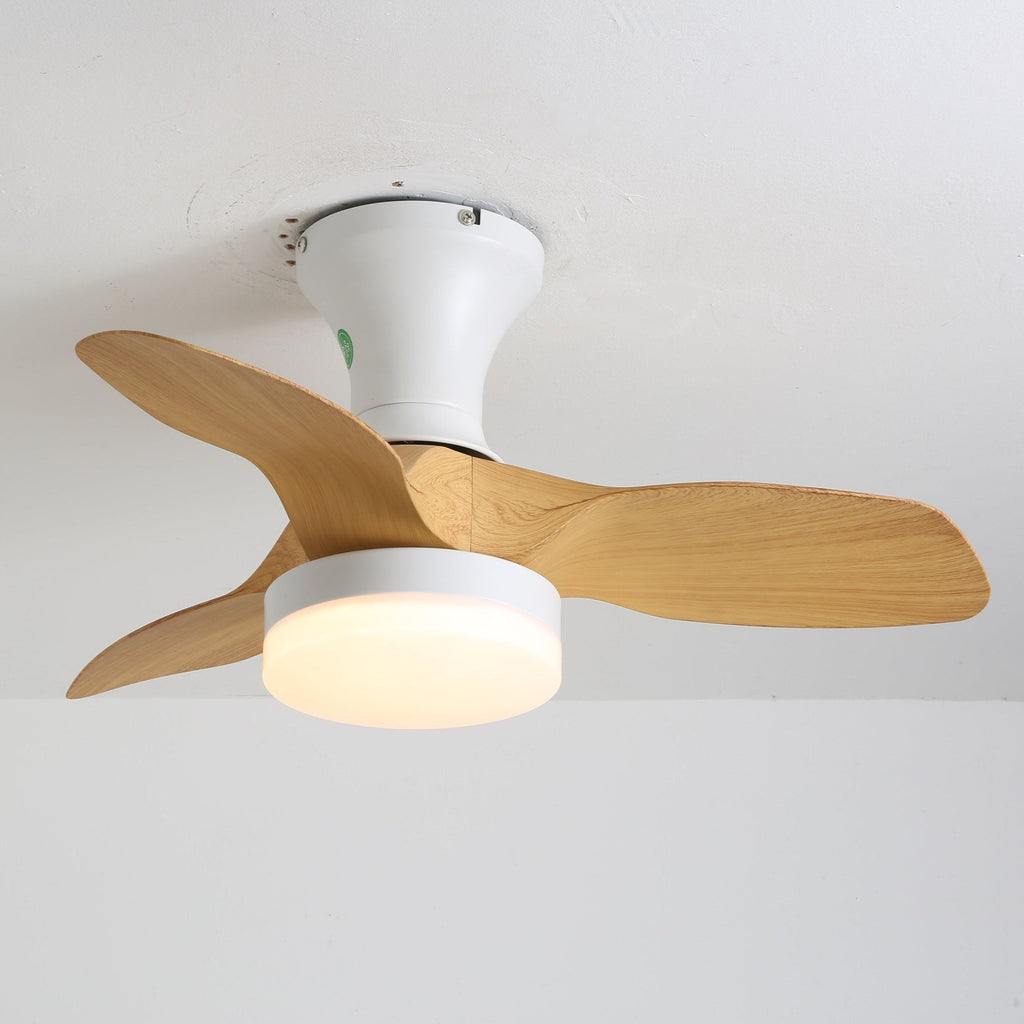 Brisa Sculpted Oak Blade Ceiling Fan Light