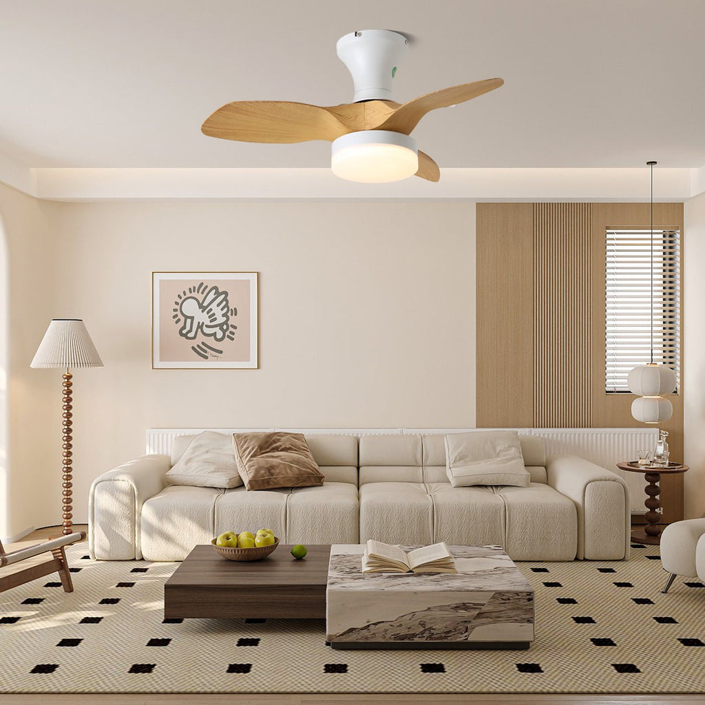 Brisa Sculpted Oak Blade Ceiling Fan Light