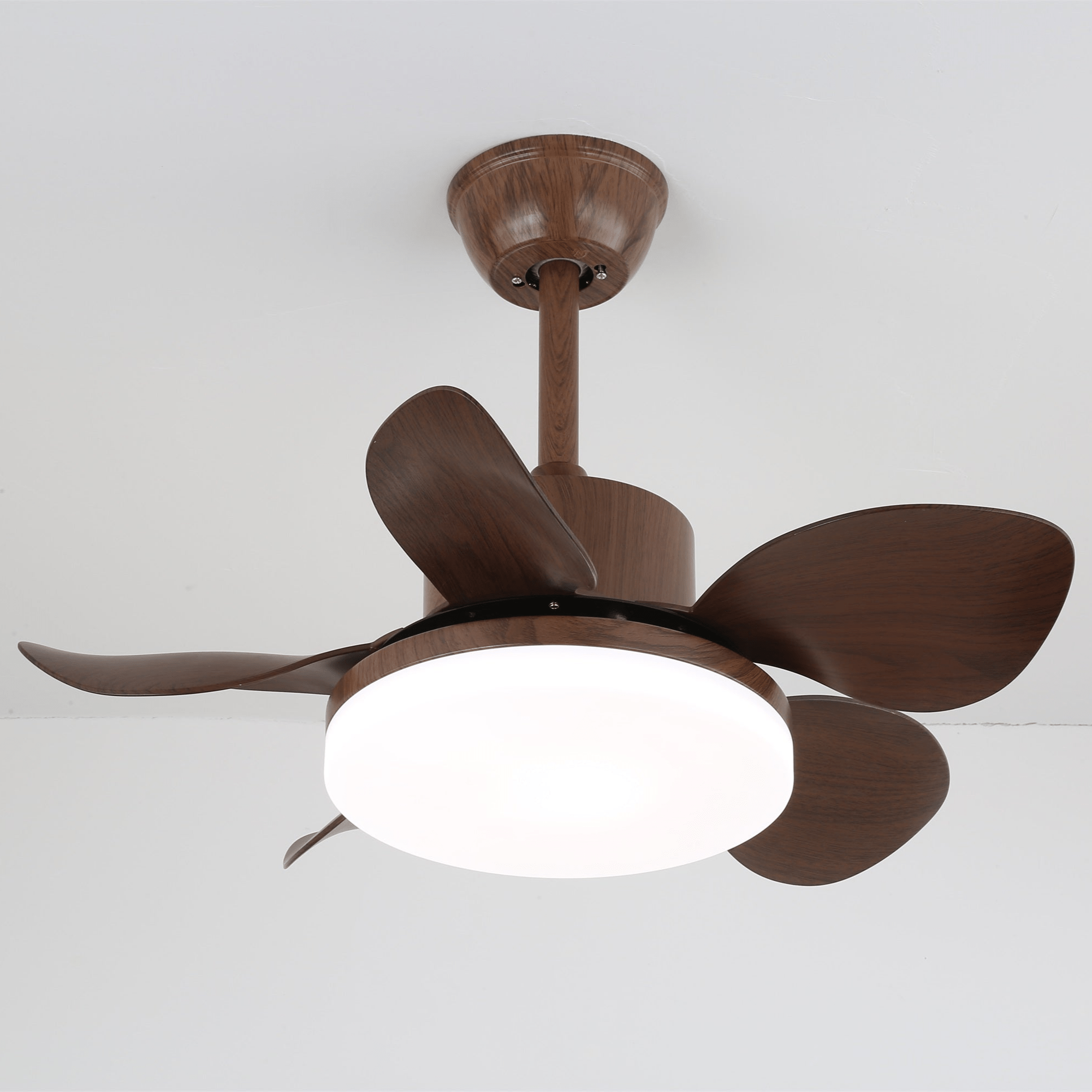 Terra Sculpted Walnut Blade Ceiling Fan Light