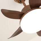 Terra Sculpted Walnut Blade Ceiling Fan Light