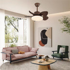 Terra Sculpted Walnut Blade Ceiling Fan Light