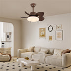Terra Sculpted Walnut Blade Ceiling Fan Light