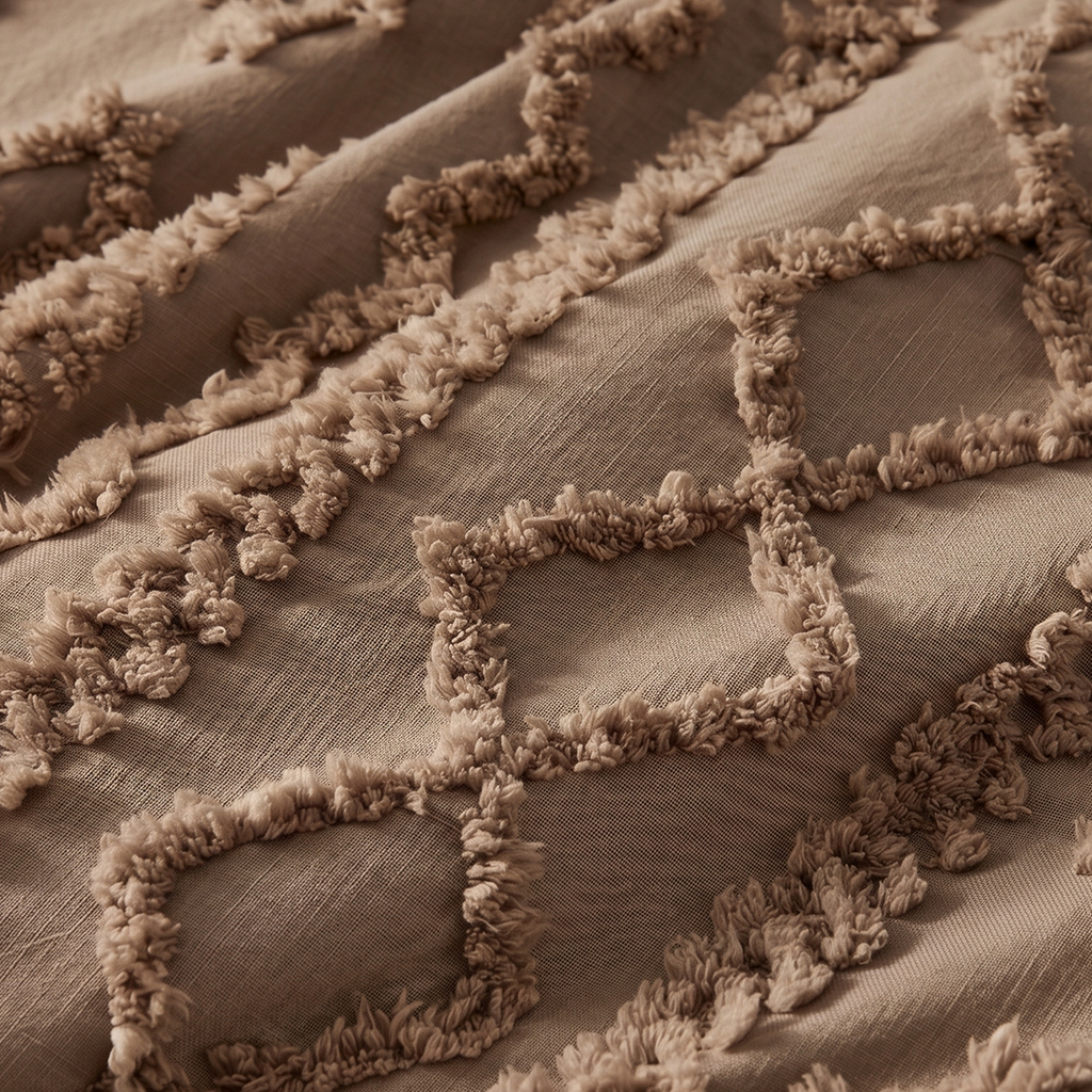Tufted comforter detail, Brown