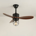 Caldor Rustic Luxe Cage Ceiling Fan Light