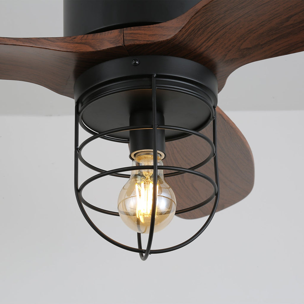 Caldor Rustic Luxe Cage Ceiling Fan Light
