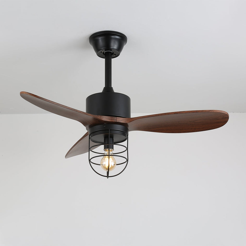 Caldor Rustic Luxe Cage Ceiling Fan Light
