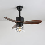 Caldor Rustic Luxe Cage Ceiling Fan Light