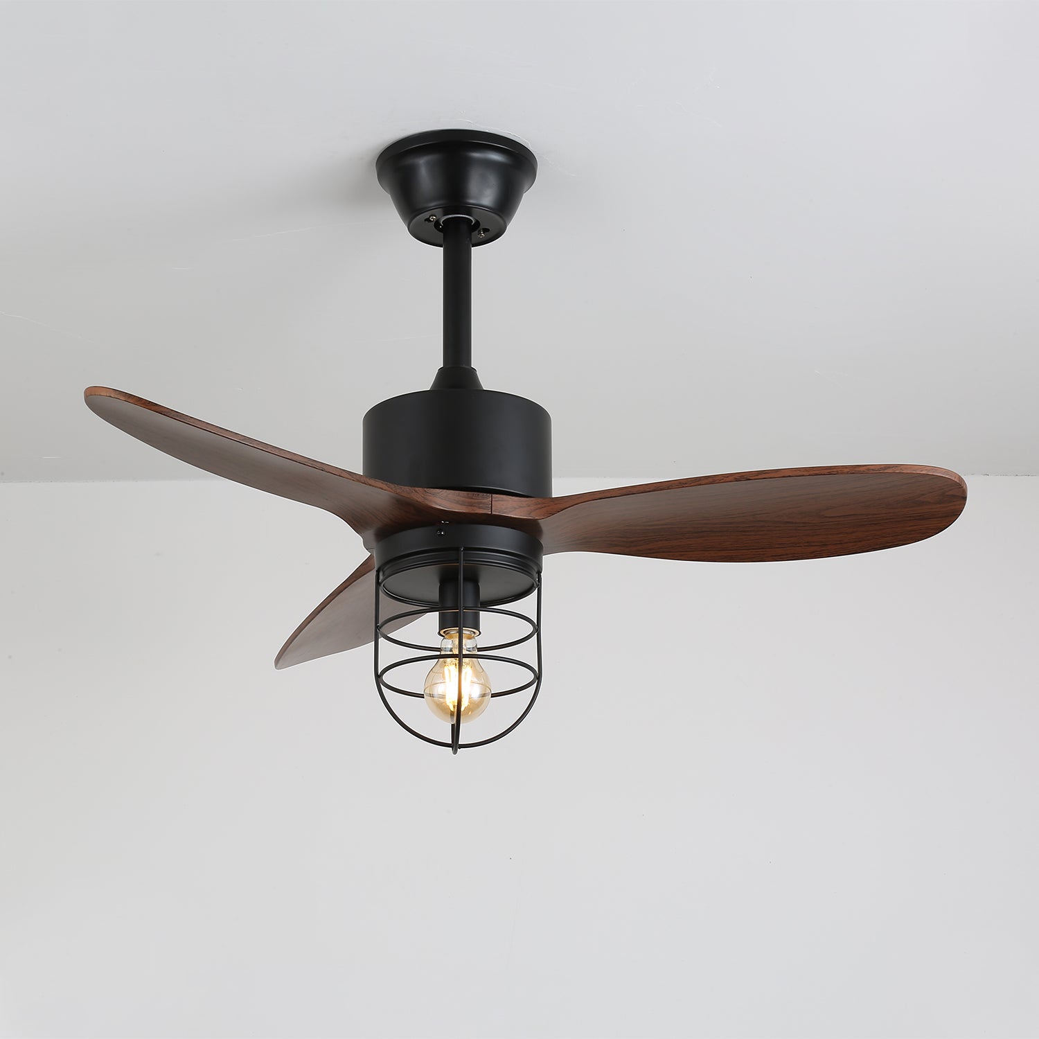 Caldor Rustic Luxe Cage Ceiling Fan Light