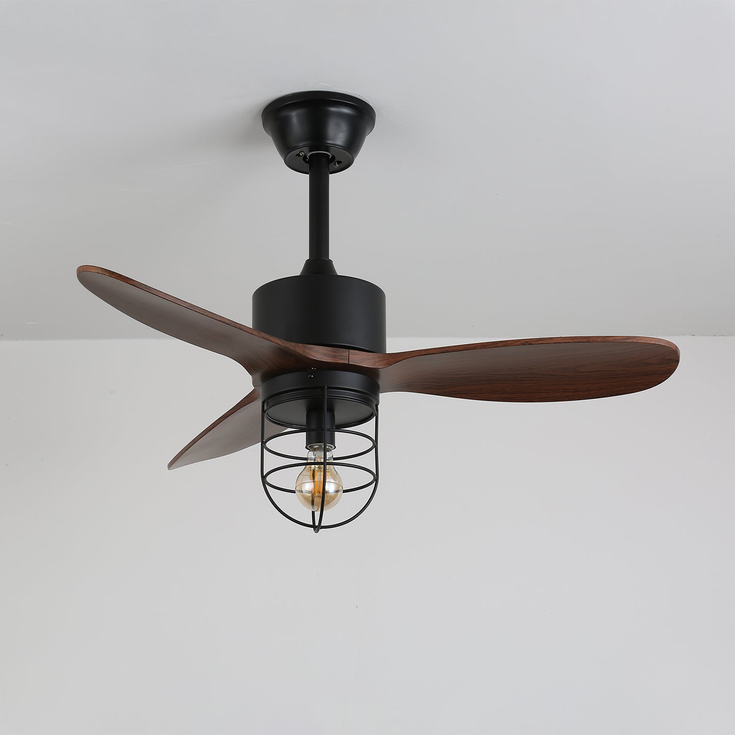 Caldor Rustic Luxe Cage Ceiling Fan Light