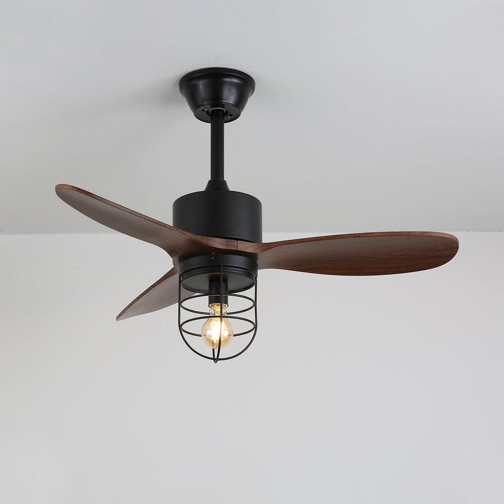 Caldor Rustic Luxe Cage Ceiling Fan Light