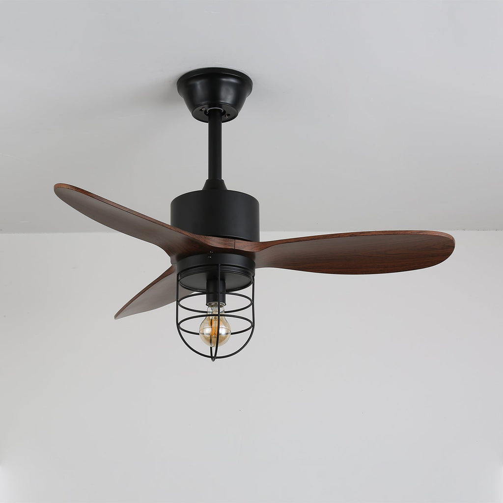 Caldor Rustic Luxe Cage Ceiling Fan Light