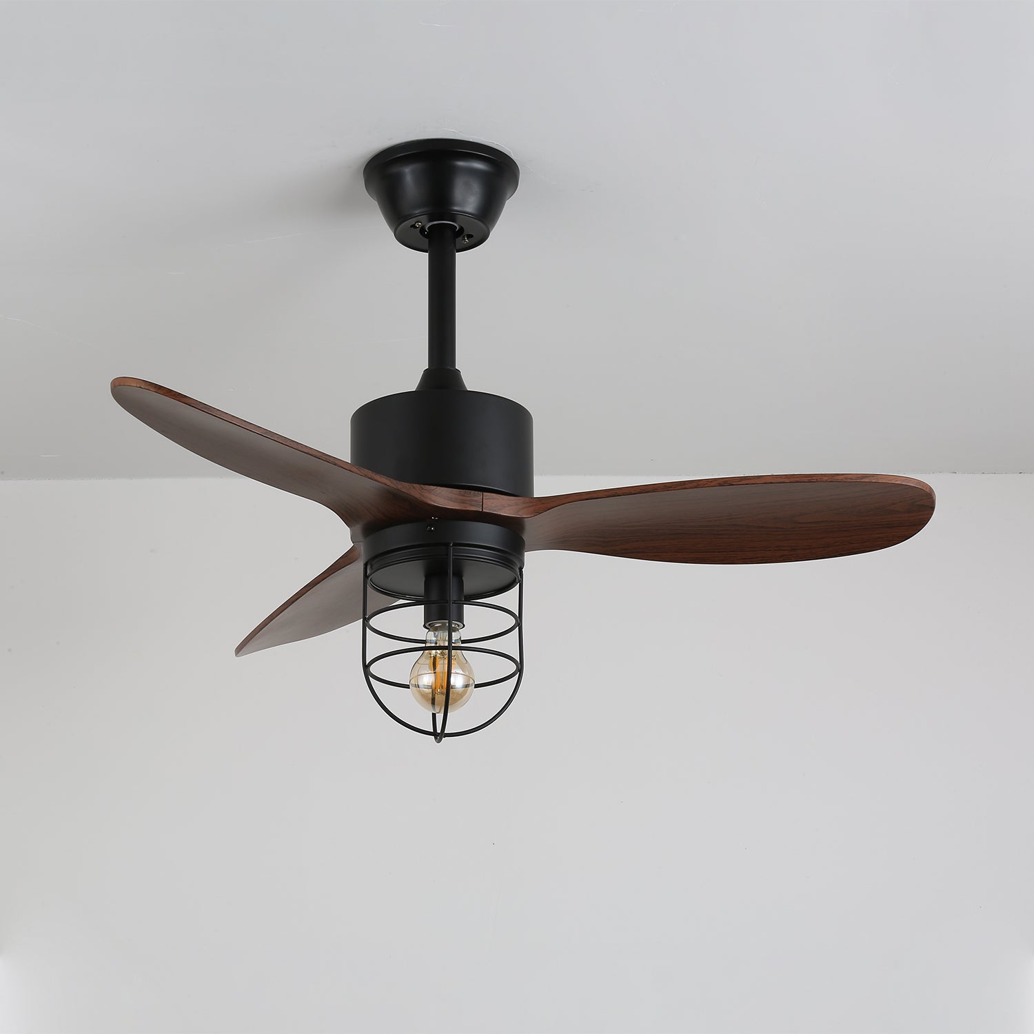 Caldor Rustic Luxe Cage Ceiling Fan Light