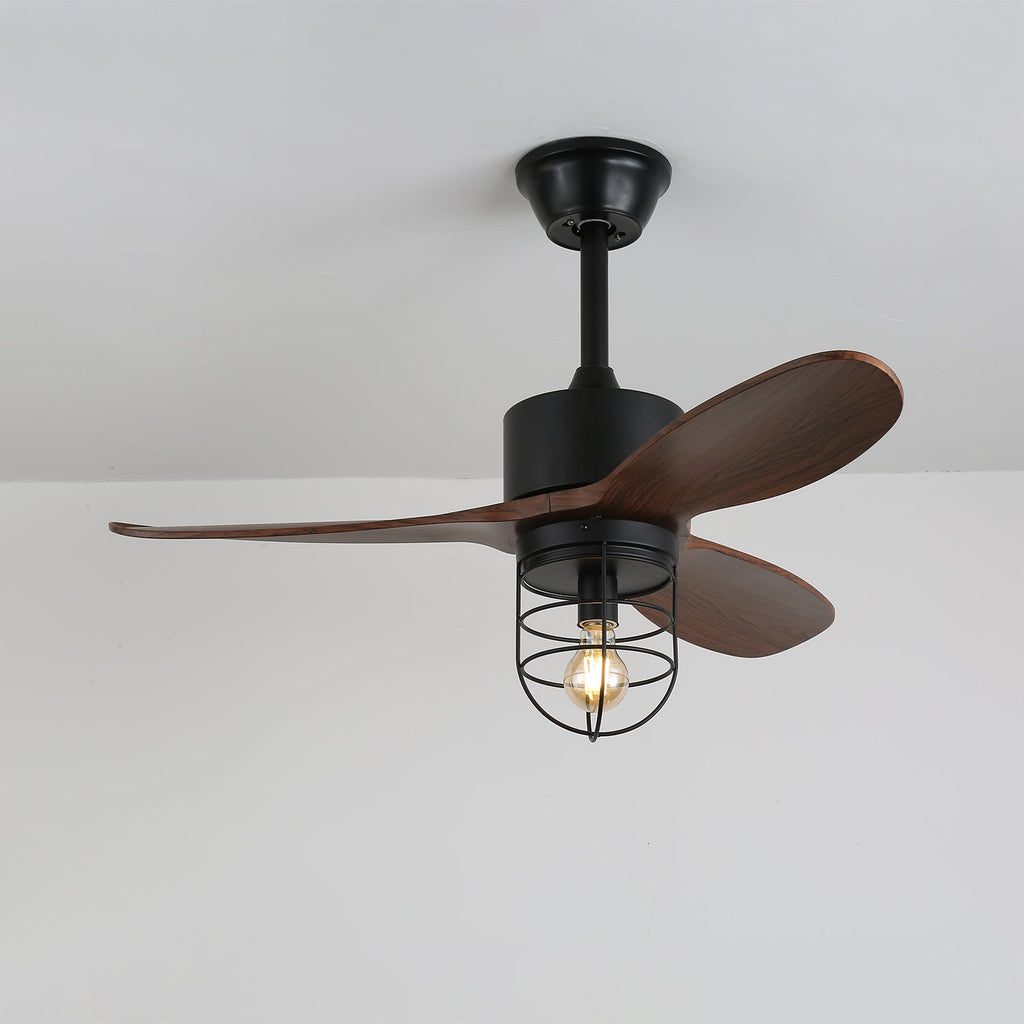 Caldor Rustic Luxe Cage Ceiling Fan Light