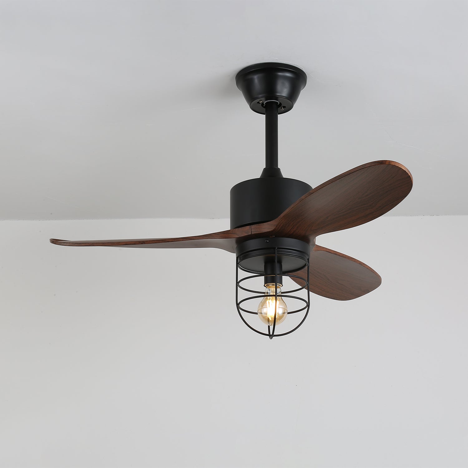 Caldor Rustic Luxe Cage Ceiling Fan Light