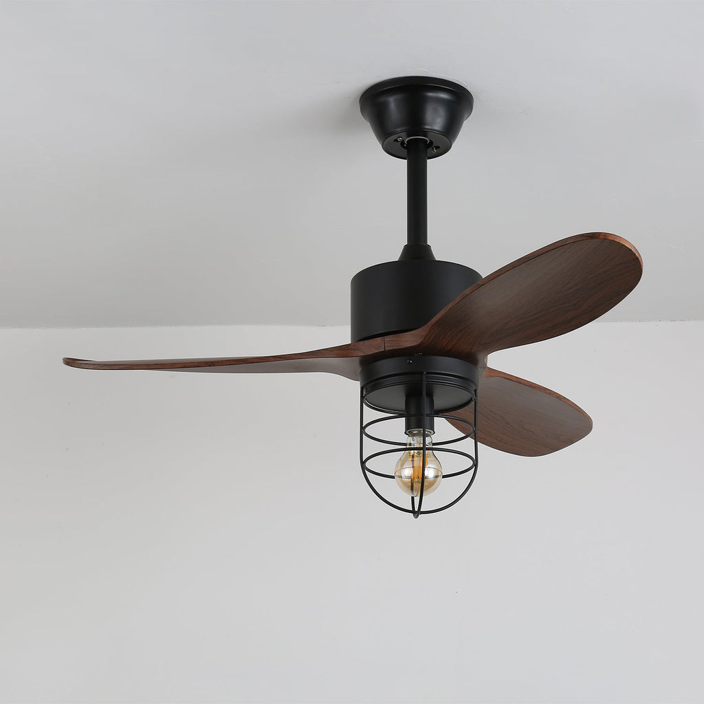 Caldor Rustic Luxe Cage Ceiling Fan Light