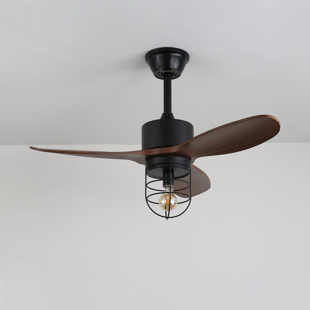 Caldor Rustic Luxe Cage Ceiling Fan Light