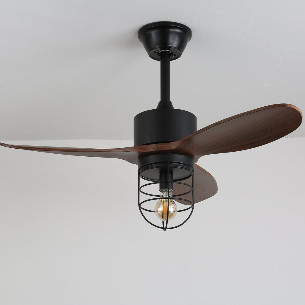 Caldor Rustic Luxe Cage Ceiling Fan Light