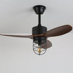 Caldor Rustic Luxe Cage Ceiling Fan Light