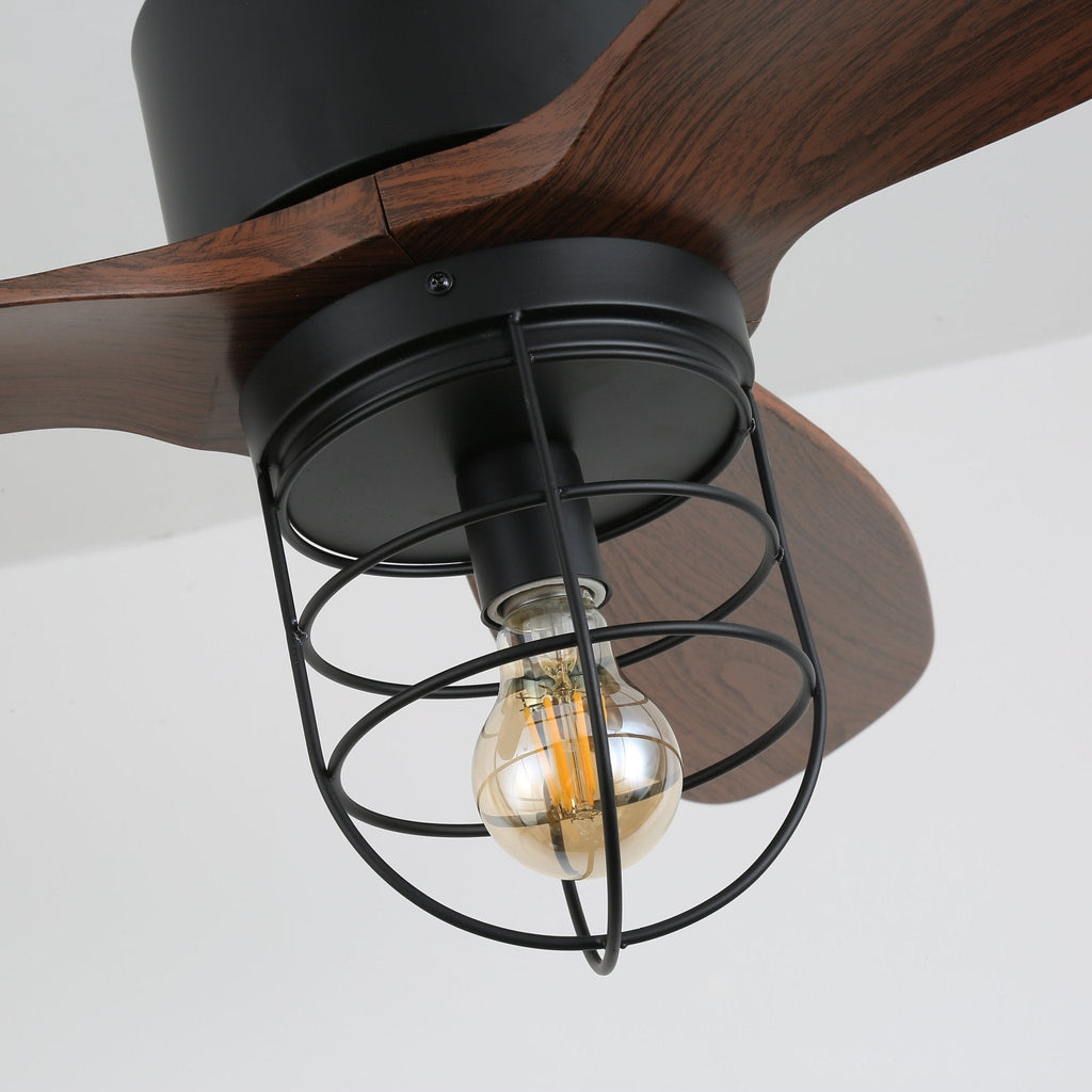 Caldor Rustic Luxe Cage Ceiling Fan Light