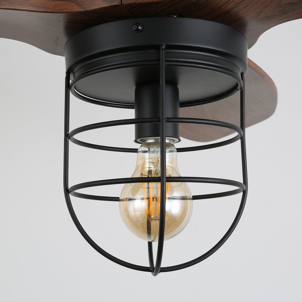 Caldor Rustic Luxe Cage Ceiling Fan Light